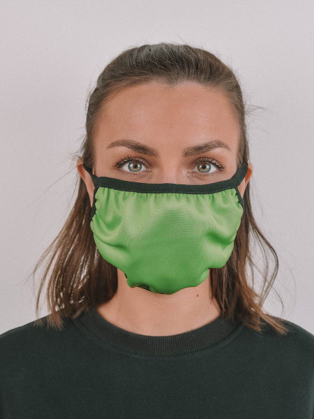Маска защитная тканевая многоразовая полиэфирная Axper, зеленый фото 2