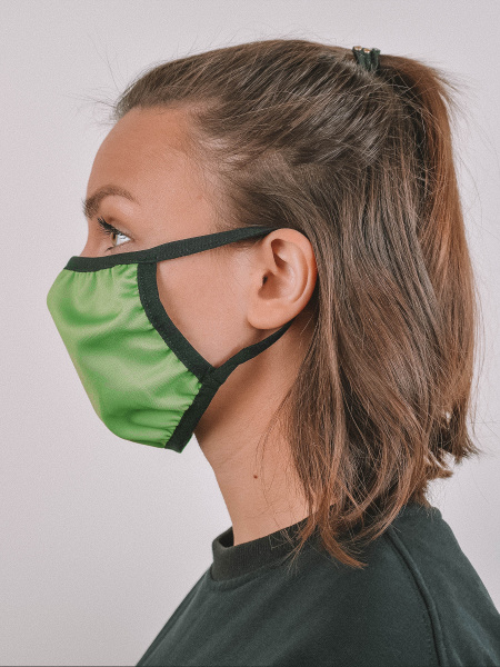 Маска защитная тканевая многоразовая полиэфирная Axper, зеленый фото 1