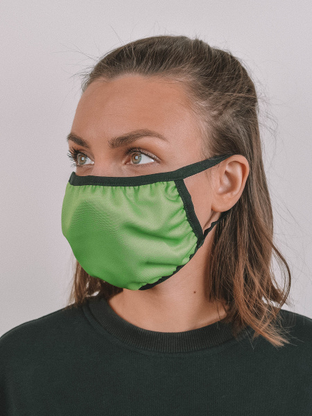 Маска защитная тканевая многоразовая полиэфирная Axper, зеленый фото 3